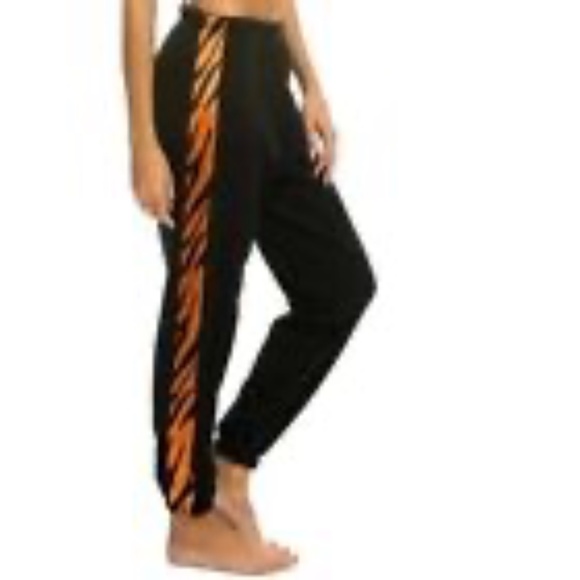 Aviator Nation Sweatpants Black with Tiger Velvet NWOT Small - Picture 1 of 6